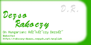 dezso rakoczy business card